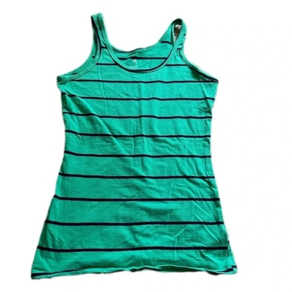 Green and Navy Striped Tank Top​ - Picture 1 of 2